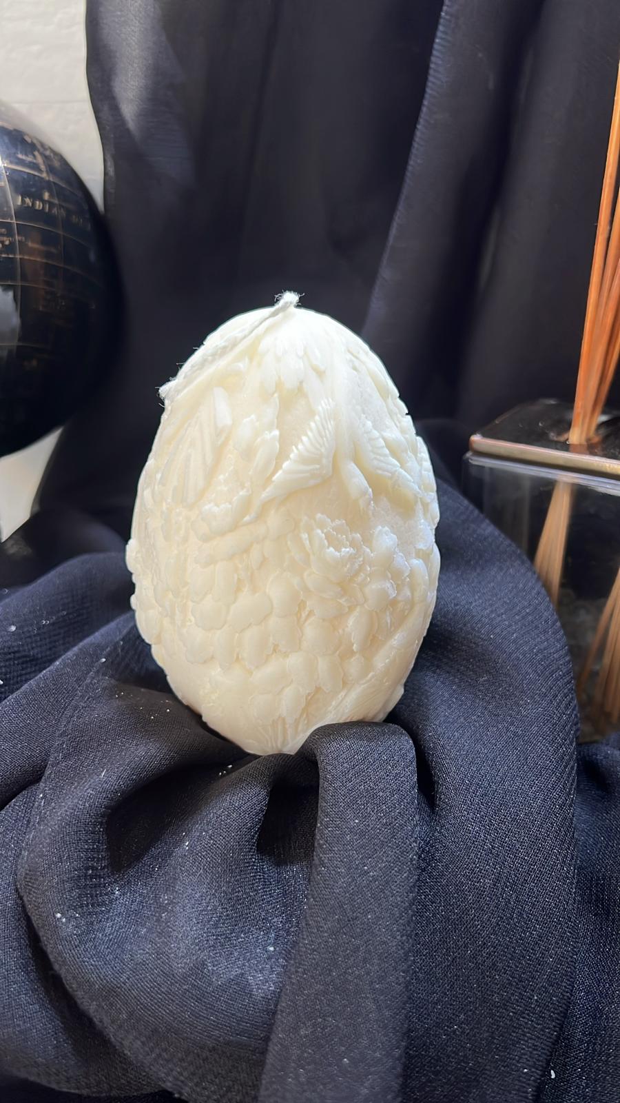 Bougie Décorative Artisanale grand œuf  - Collection Fabergé - " Cascade Florale"