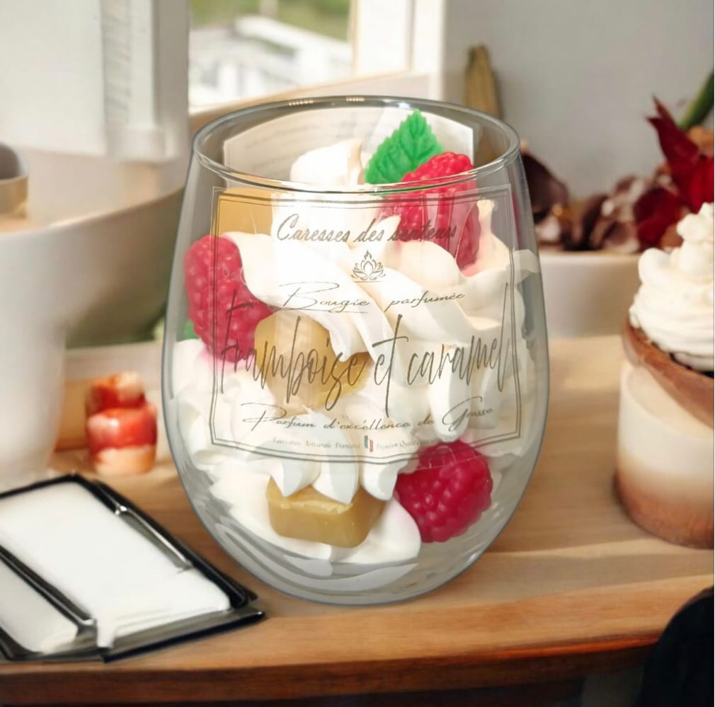 Bougies Gourmandes Framboise et caramel