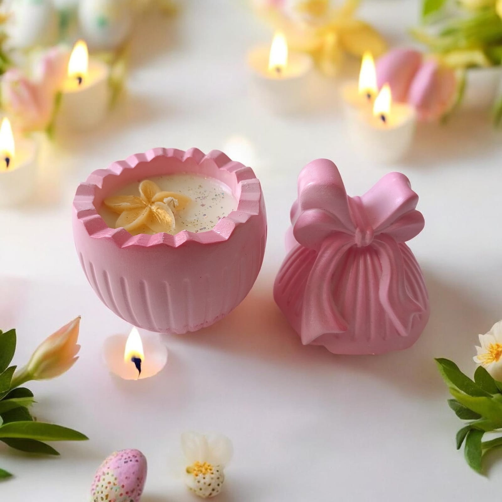 Bougies parfumées  Œuf de Pâques    Pétales de Citronnier
