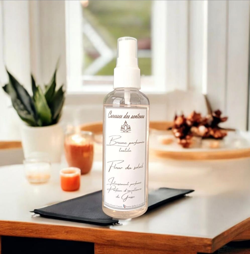  Brume  d'oreiller ( textile) parfumée     Fleur du Soleil