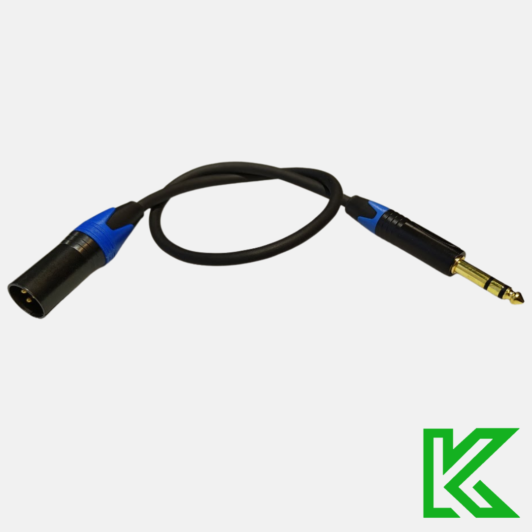 XLR male to TRS 6.35mm audio kabelis pagal užsakymą