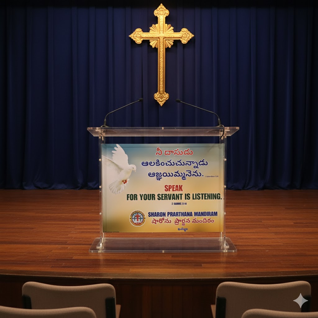 Church Podium with Signage