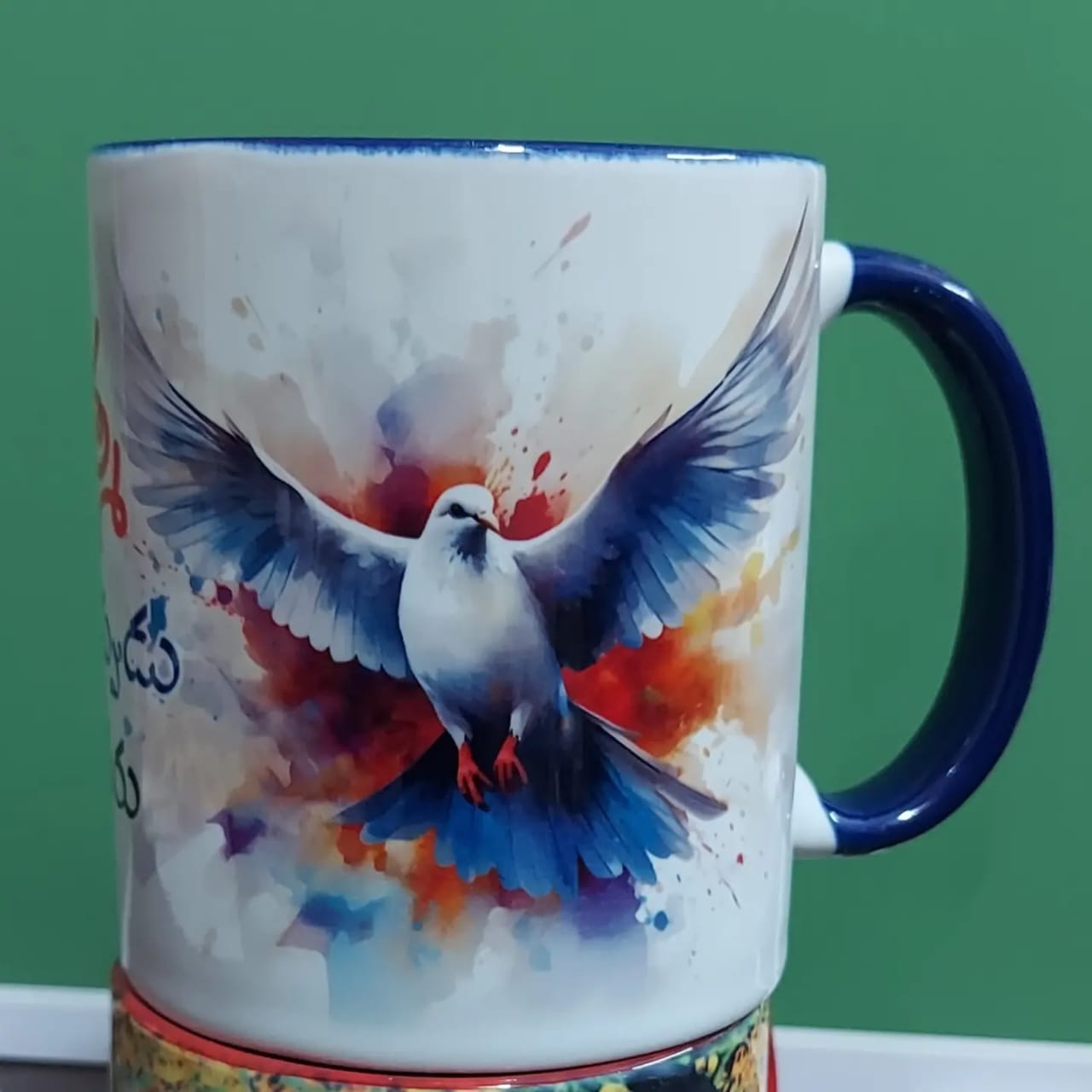 Ceramic Mug with Dove Artwork