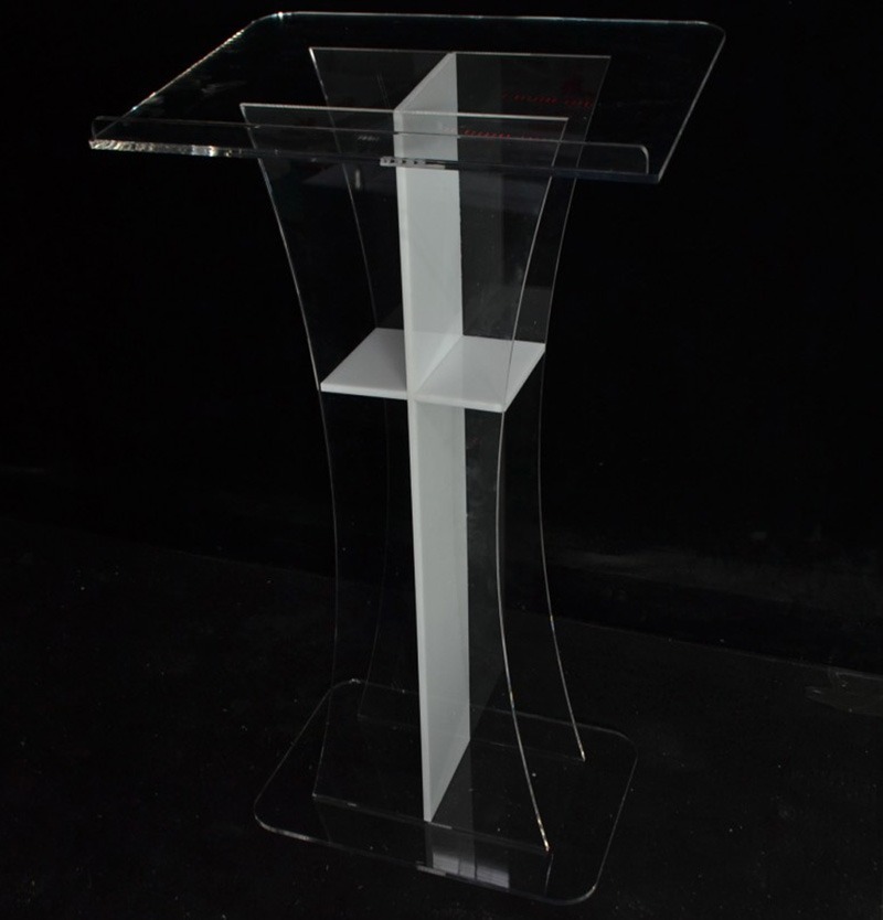 Acrylic Podium with cross on centre 