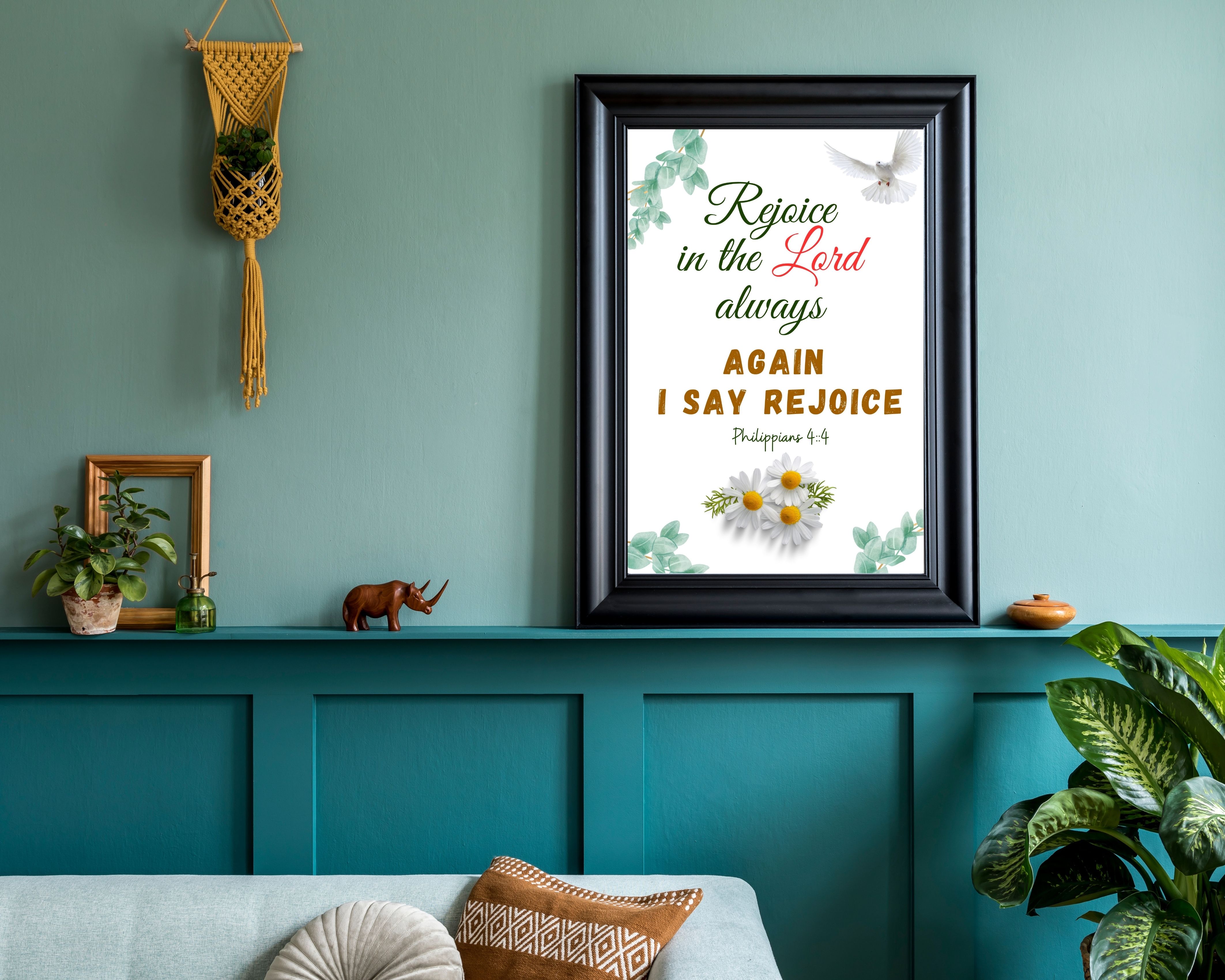 Rejoice in the Lord - Bible Verse Wall Art