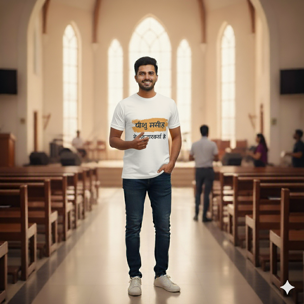 Printed White Cotton T-shirt