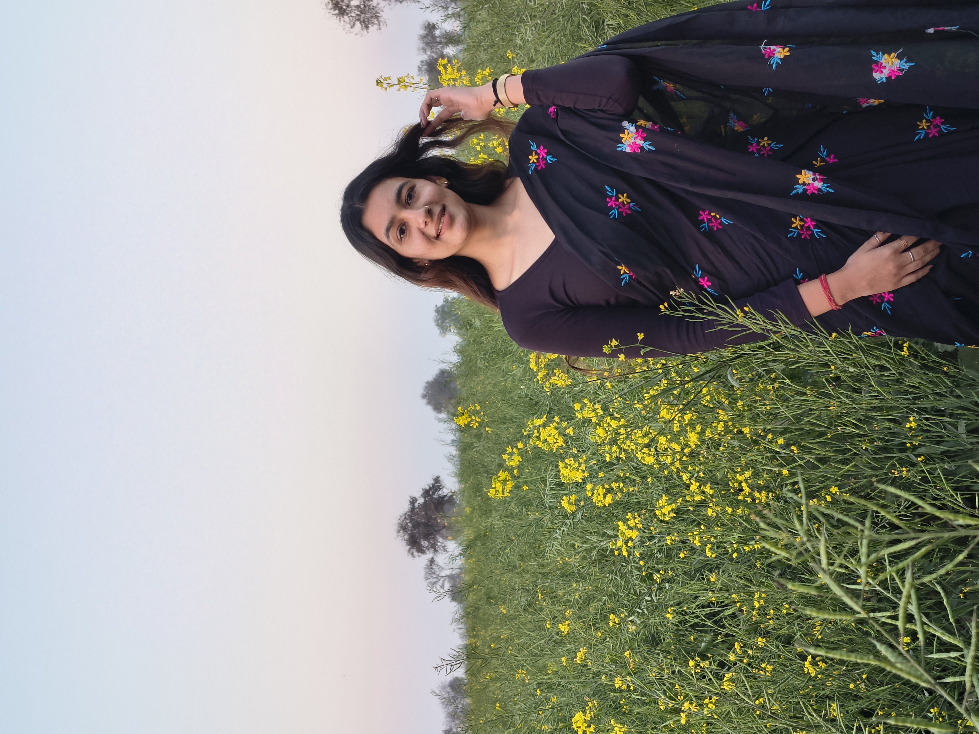 Floral Black Khadi Cotton Saree