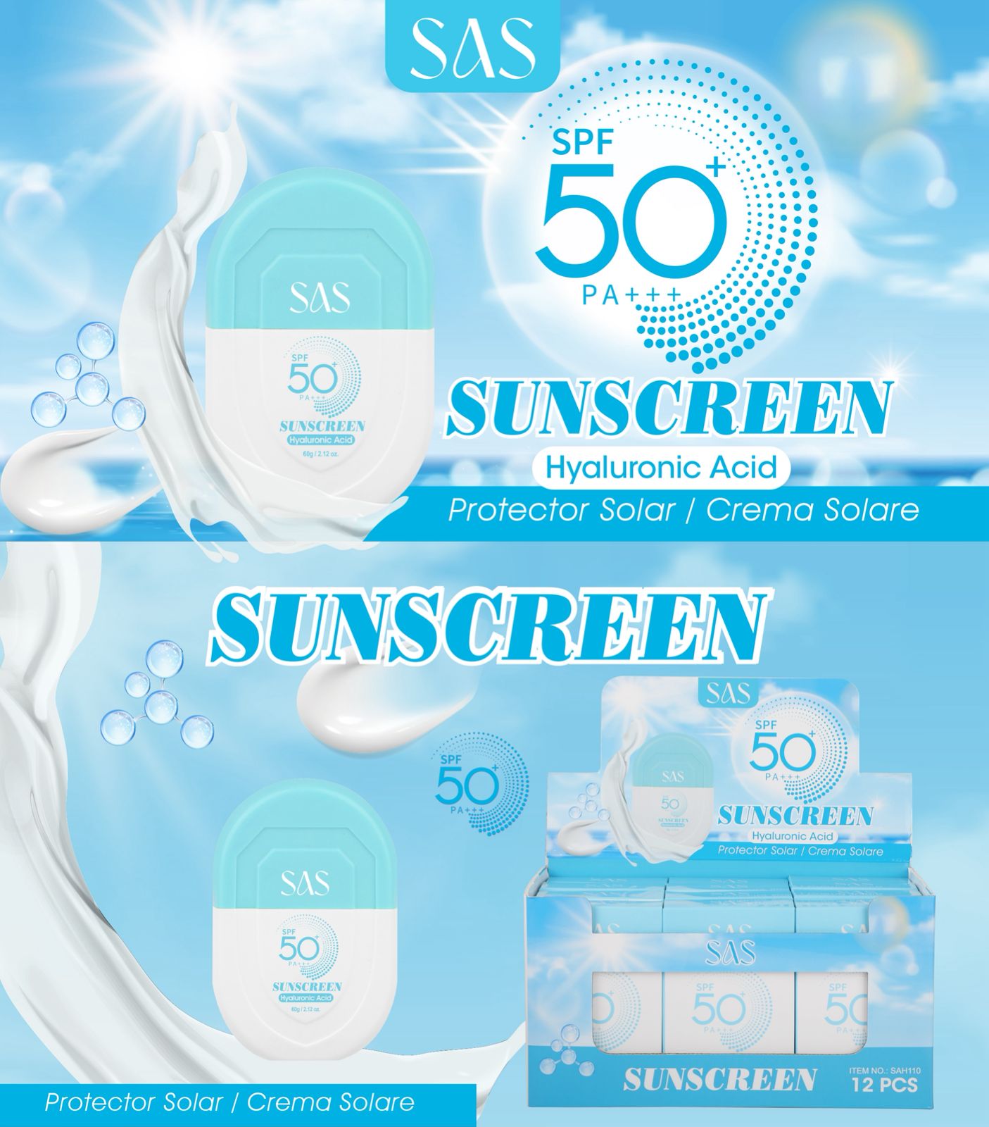 Protector solar SAS SPF 50+