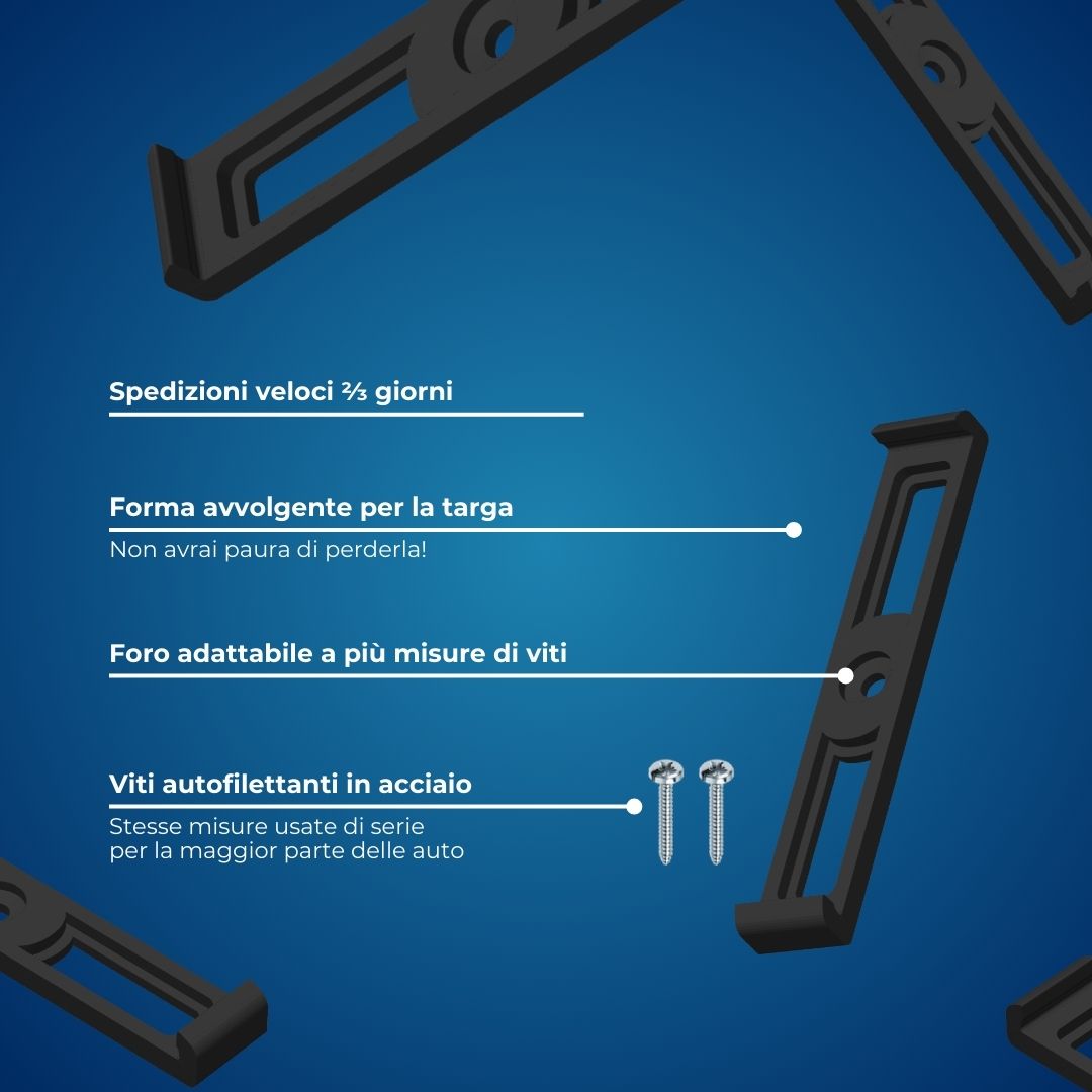Supporto fisso Porta targa rimovibile universale