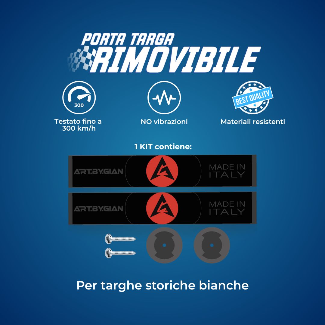 Porta targa rimovibile storiche bianche