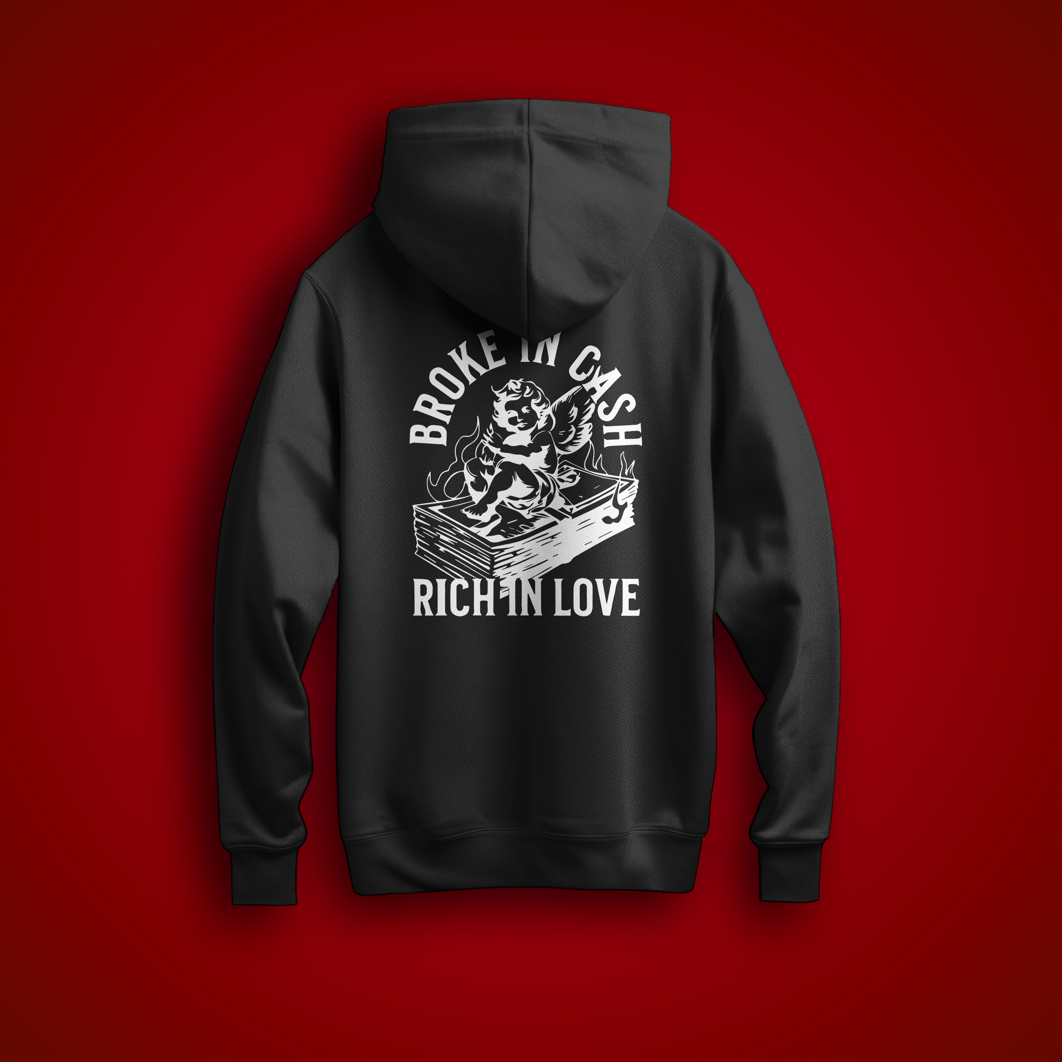 Felpa Broke in cash Rich in love