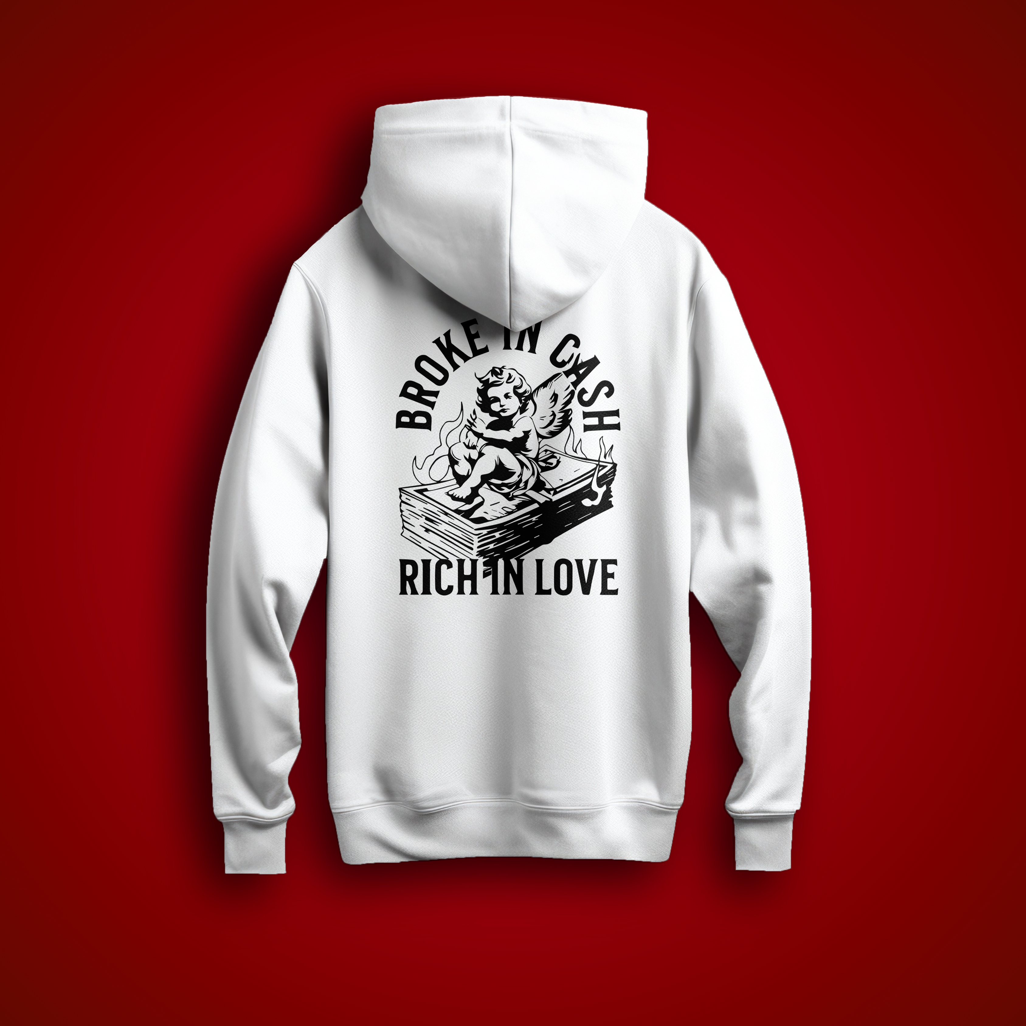 Felpa Broke in cash Rich in love