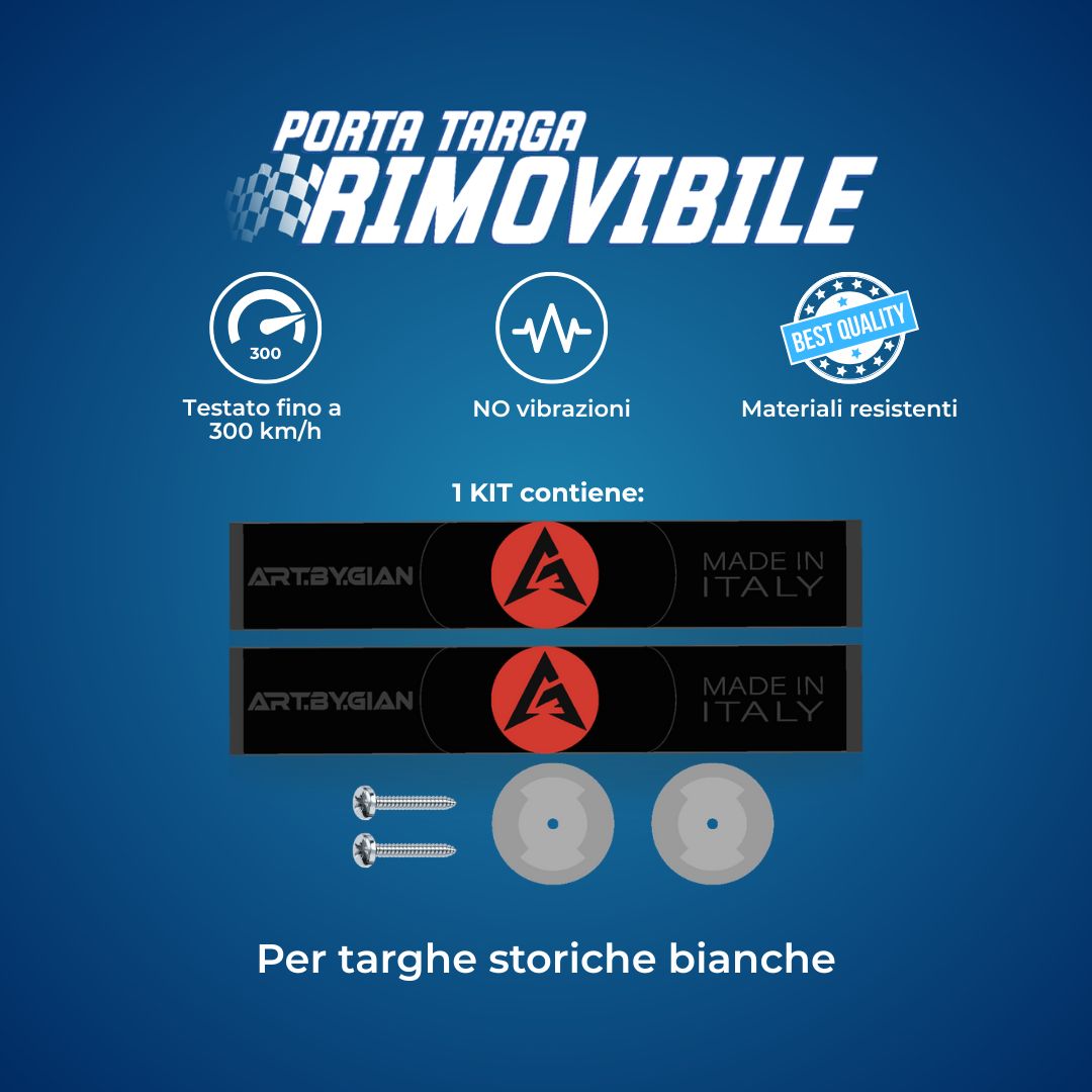 Porta targa rimovibile storiche bianche