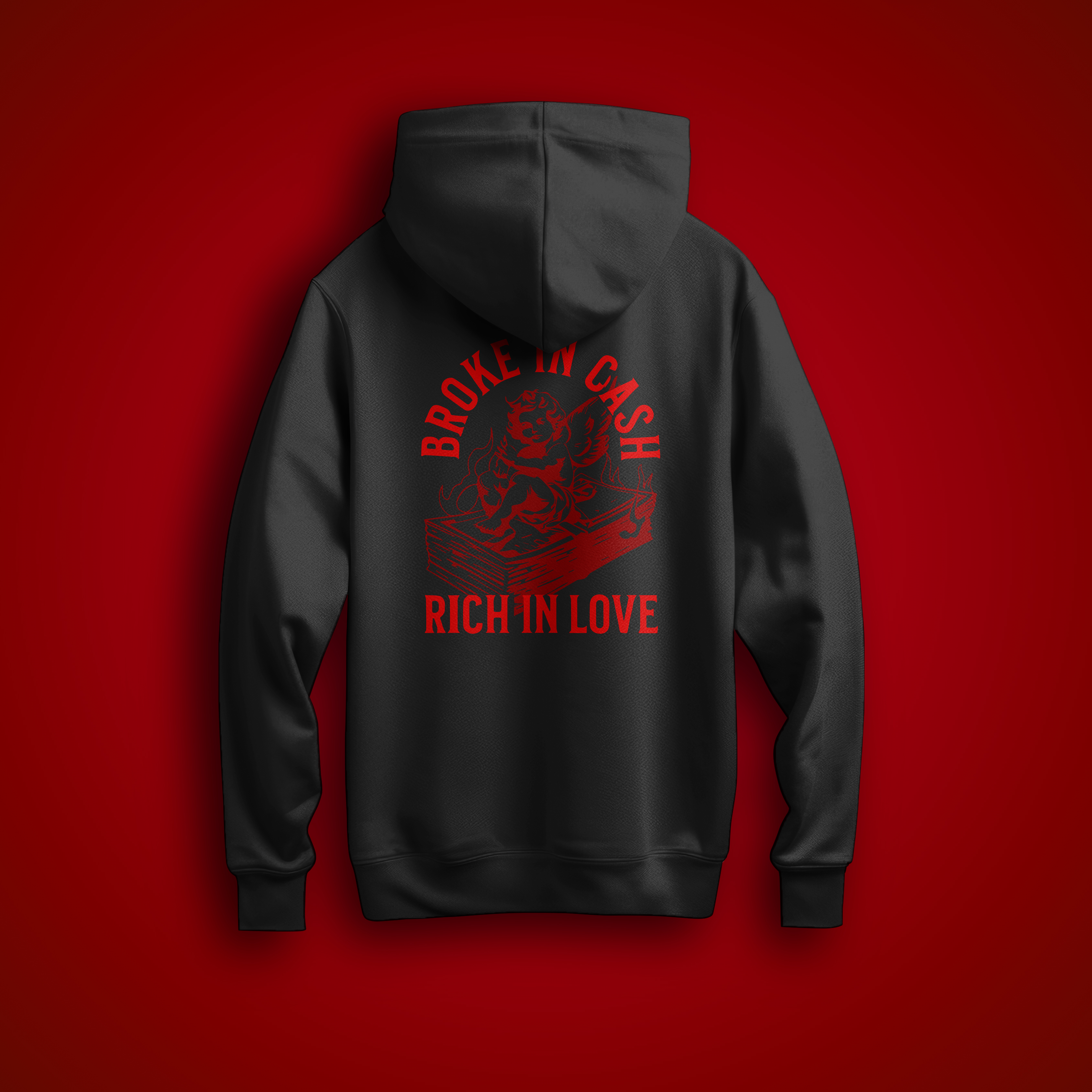 Felpa Broke in cash Rich in love