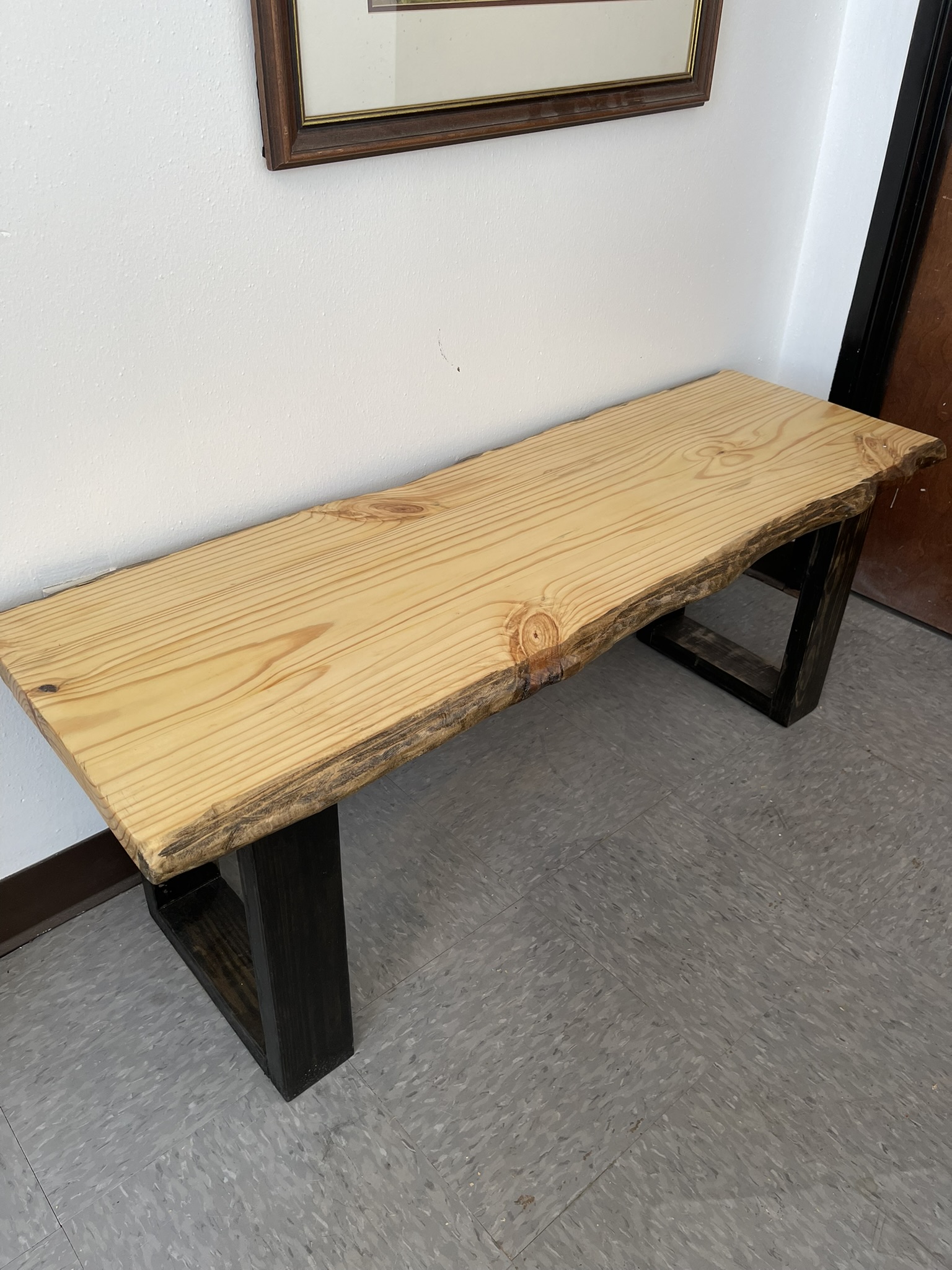 Rustic Live Edge Wood Bench