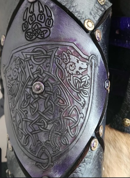 Handcrafted "Reginald" Viking Leather Bracer