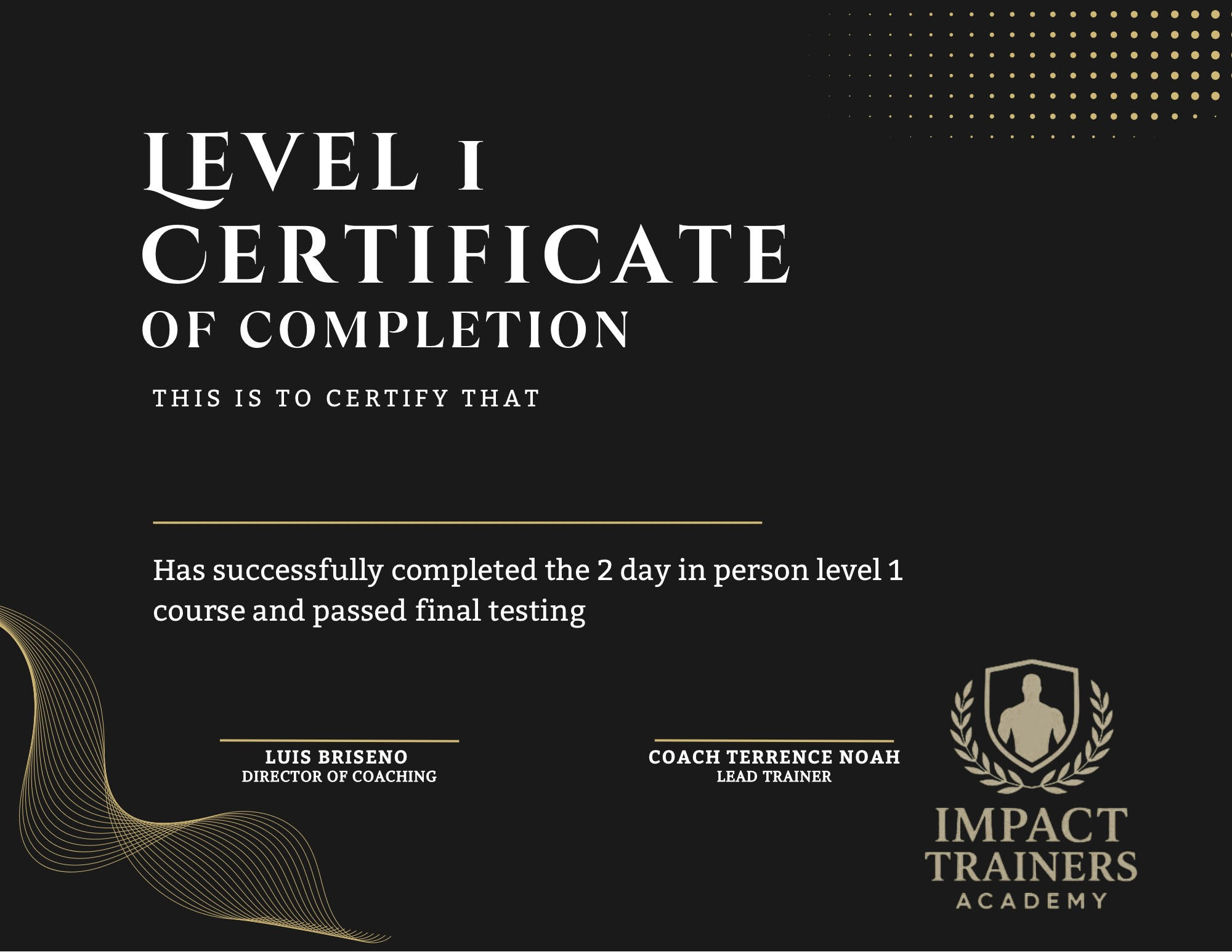 Level 1 Certification- January 10 & 11, 2026