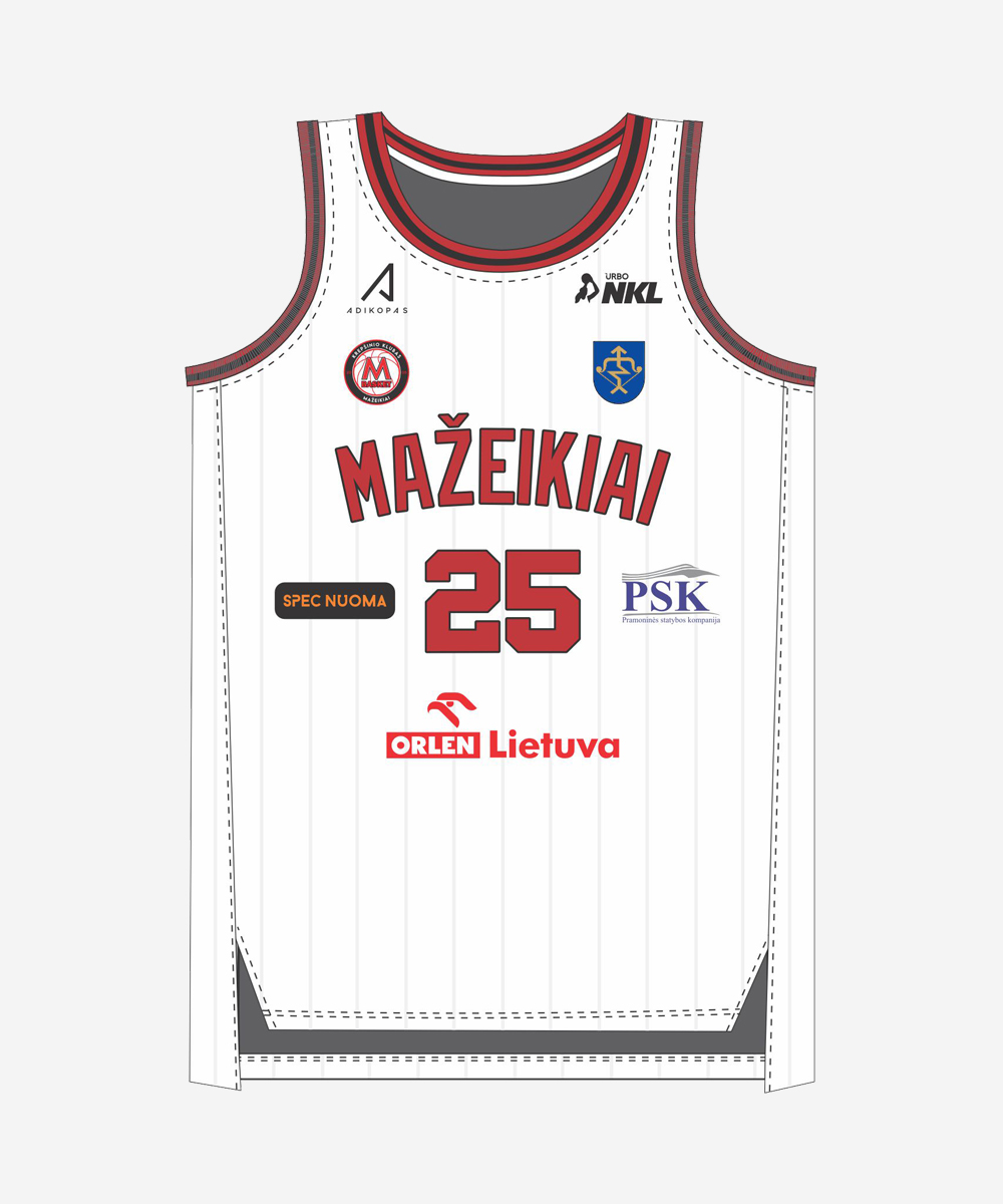 Balti žaidybiniai marškinėliai 2025-2026