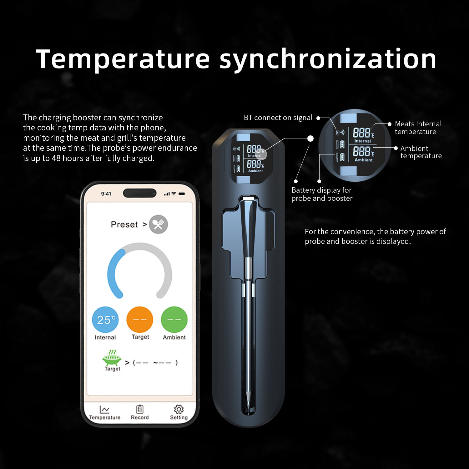 🔥 820FT Smart Wireless Meat Thermometer