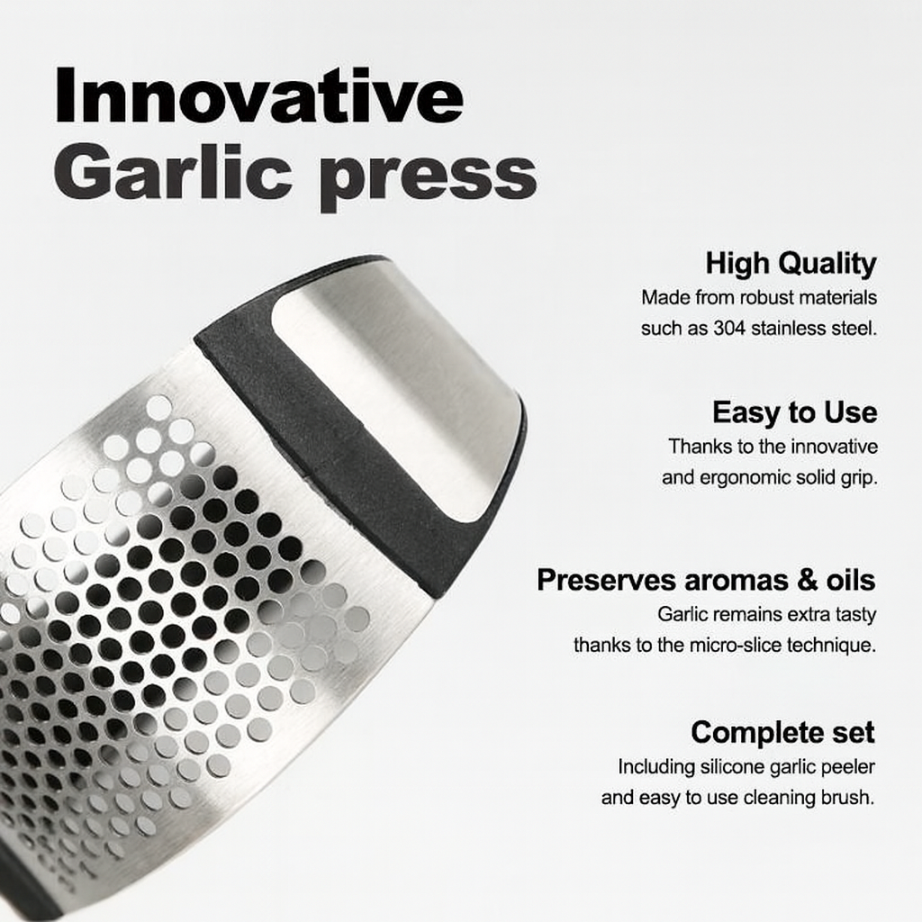 Stainless Steel Garlic Press