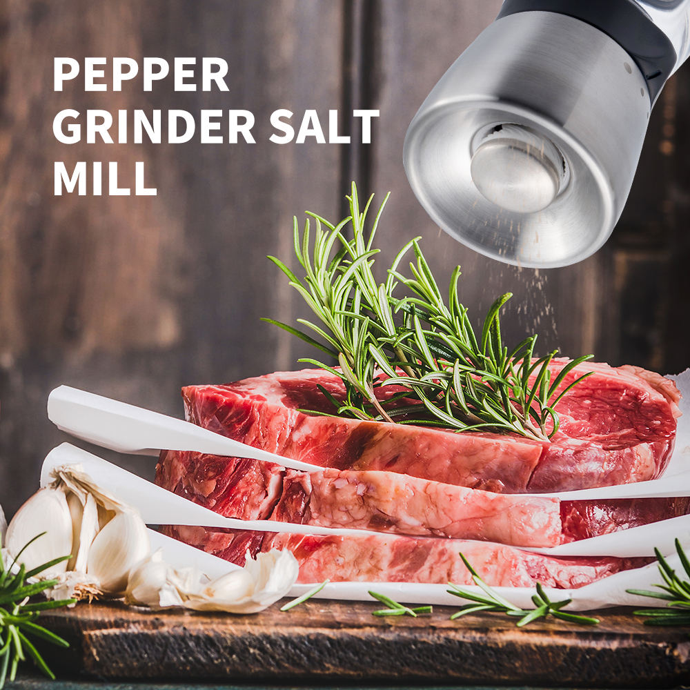 ✨ Premium Electric Salt & Pepper Grinder Set (Stainless Steel)