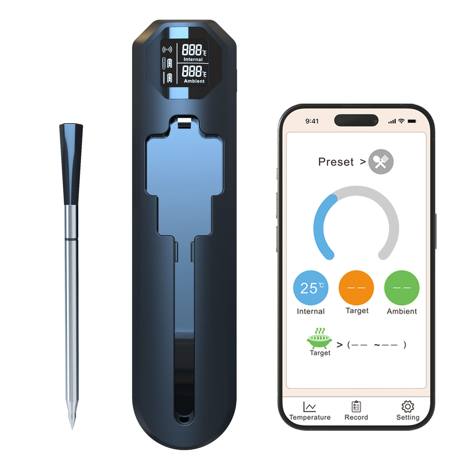 🔥 820FT Smart Wireless Meat Thermometer