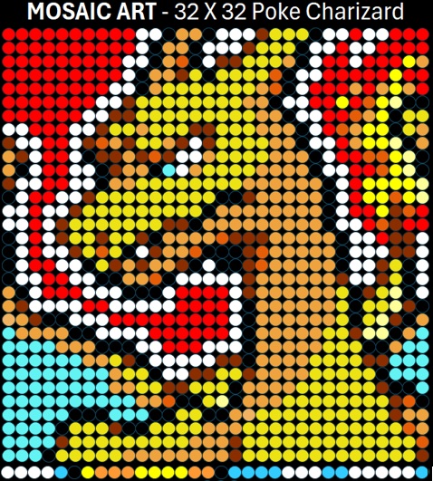 Mosaic Art DIY Kit - 32x32 Pokemon Charizard