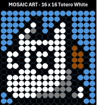 Mosaic Art DIY Kit - 16x16 Totoro White