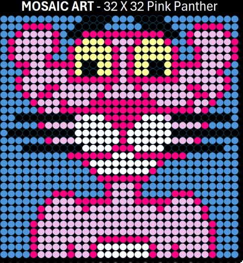 Mosaic Art DIY Kit - 32x32 Pink Panther