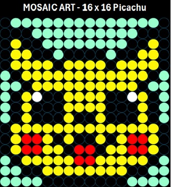Mosaic Art DIY Kit - 16x16 Pokemon Picachu