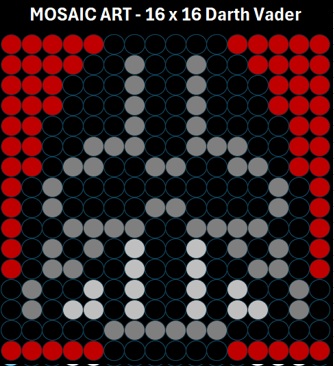 Mosaic Art DIY Kit - 16x16 Star Wars Darth Vader