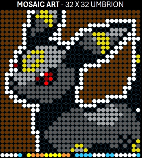 Mosaic Art DIY Kit - 32x32 Pokemon Umbreon