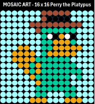 Mosaic Art DIY Kit - 16x16 Perry the Platypus