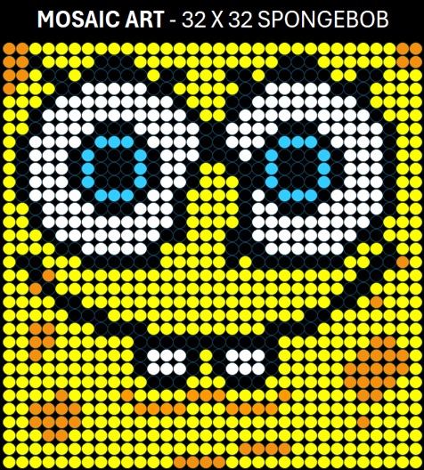 Mosaic Art DIY Kit - 32x32 Spongebob