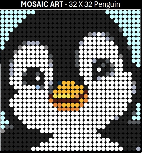 Mosaic Art DIY Kit - 32x32 Penguin