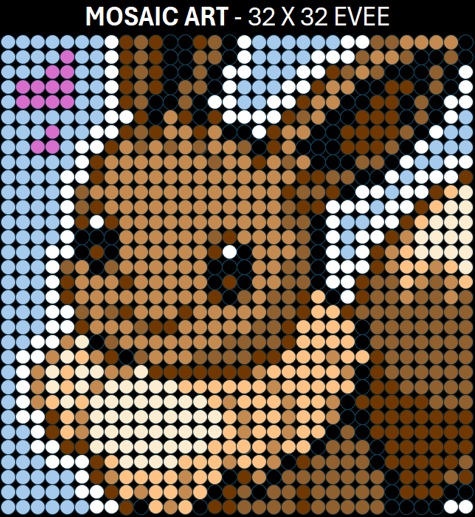 Mosaic Art DIY Kit - 32x32 Pokemon Evee