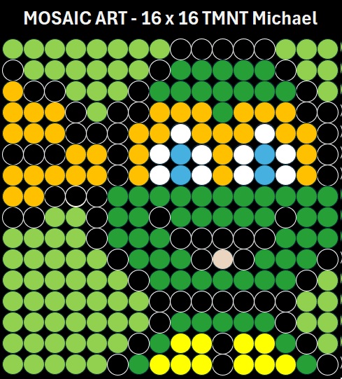 Mosaic Art DIY Kit - 16x16 TMNT Michaelangelo