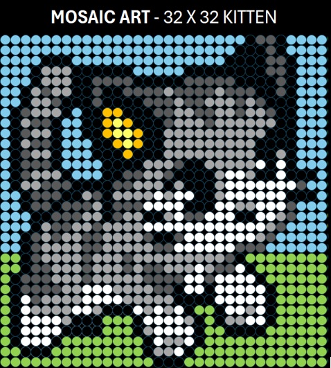 Mosaic Art DIY Kit - 32x32 Kitten