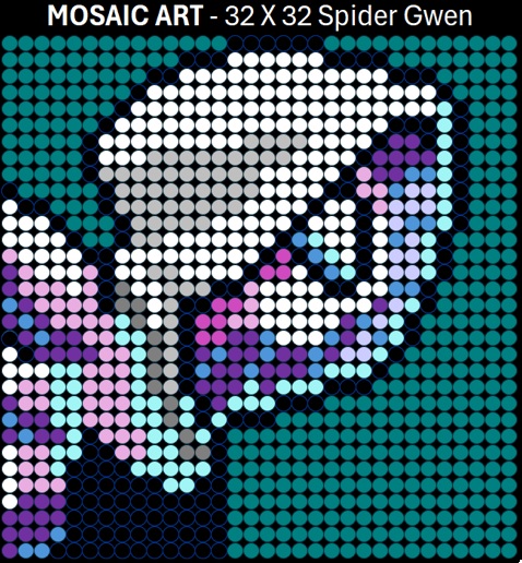 Mosaic Art DIY Kit - 32x32 Spider Gwen