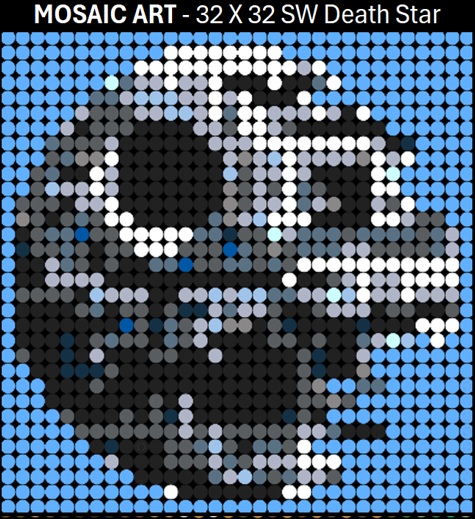 Mosaic Art DIY Kit - 32x32 Star Wars Death Star