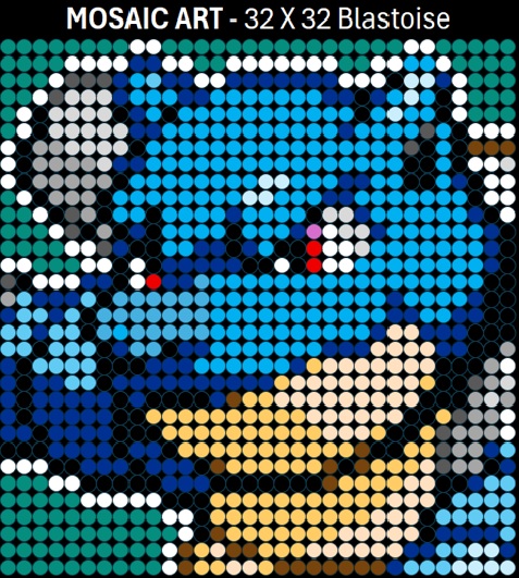 Mosaic Art DIY Kit - 32x32 Pokemon Blastoise