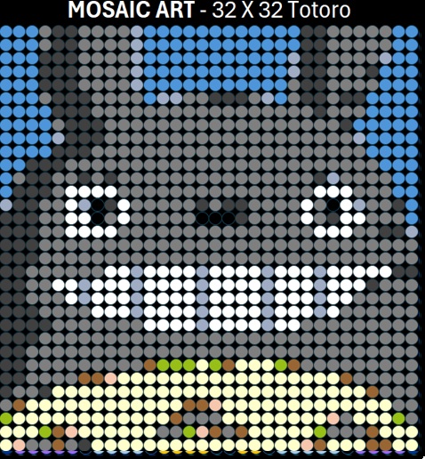 Mosaic Art DIY Kit - 32x32 Totoro 