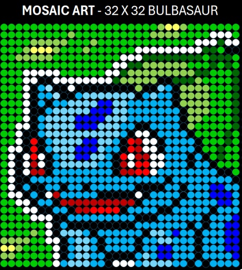 Mosaic Art DIY Kit - 32x32 Pokemon Bulbasaur