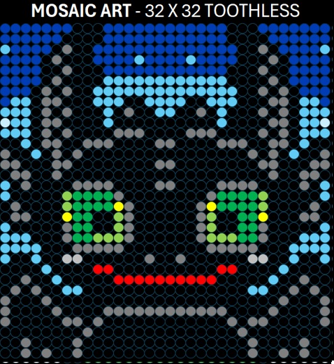 Mosaic Art DIY Kit - 32x32 HTTYD Toothless 