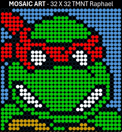 Mosaic Art DIY Kit - 32x32 TMNT Raphael