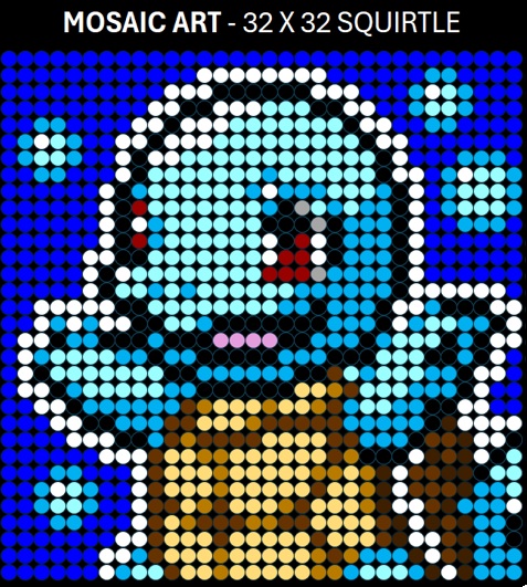 Mosaic Art DIY Kit - 32x32 Pokemon Squirtle 