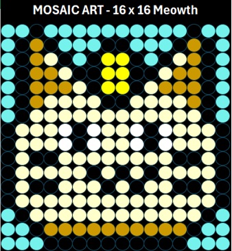 Mosaic Art DIY Kit - 16x16 Pokemon Meowth