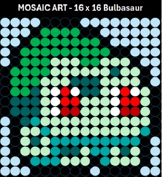 Mosaic Art DIY Kit - 16x16 Pokemon Bulbasaur