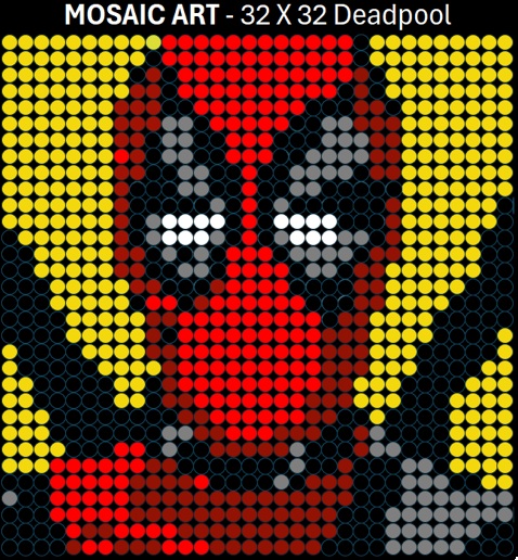 Mosaic Art DIY Kit - 32x32 Deadpool