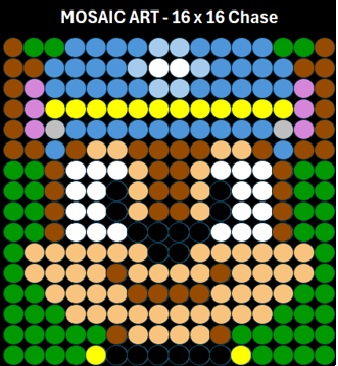 Mosaic Art DIY Kit - 16x16 Paw Patrol Chase